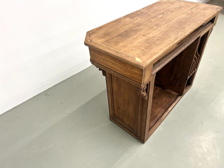 Small antique oak trading counter