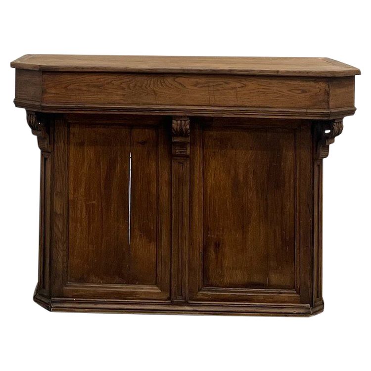 Small antique oak trading counter