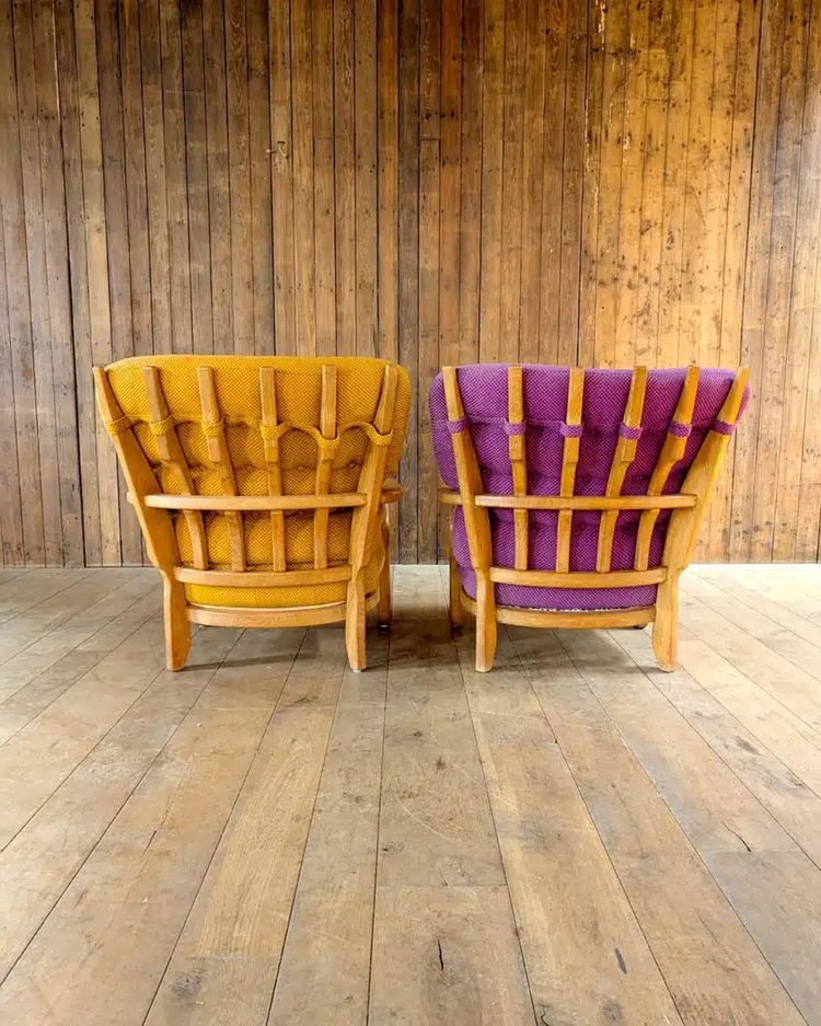 Pair of Guillerme et Chambron Romeo and Juliet armchairs