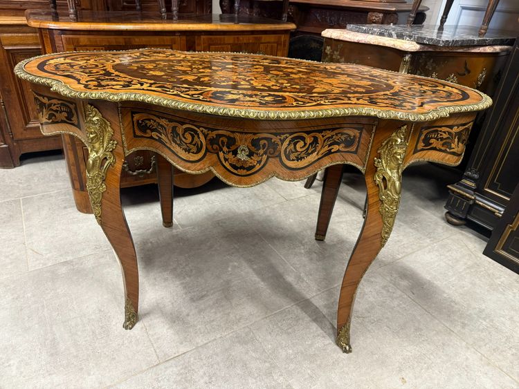 MIDDLE TABLE NAPOLEON III VIOLIN IN MARQUETRY