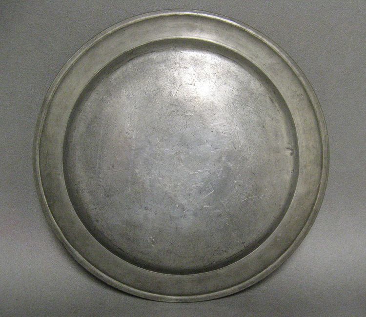 Engraved Pewter Seder Tray With Traditional 19th Century Décor.