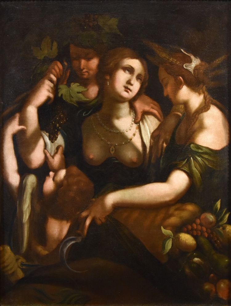 Venus, Bacchus And Ceres, Giovanni Battista Paggi (genoa 1554 – Genoa 1627)