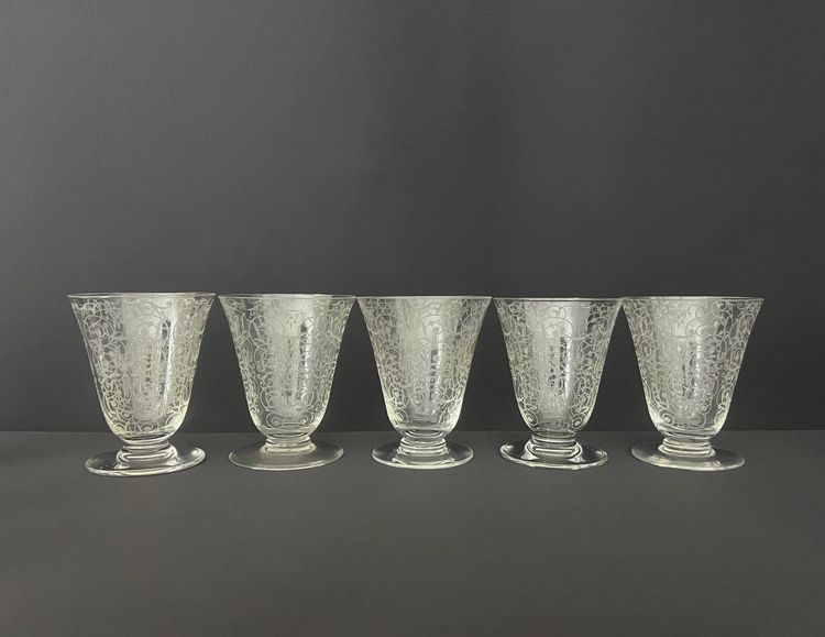 12 White Baccarat Crystal Wine Glasses, Michelangelo "michel Ange" Model