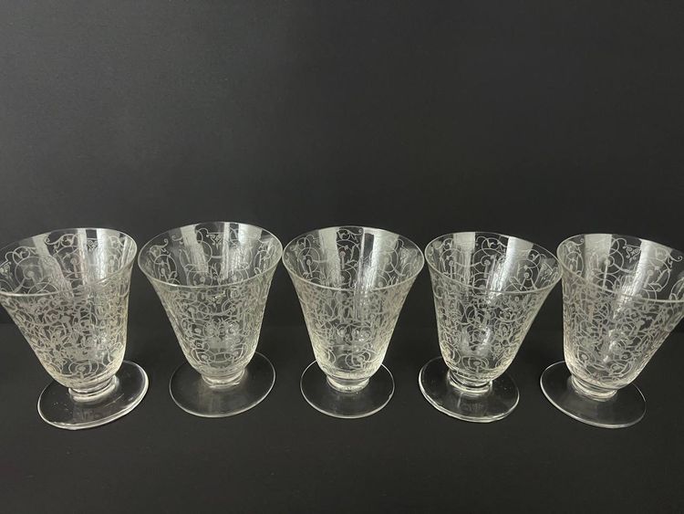 12 White Baccarat Crystal Wine Glasses, Michelangelo "michel Ange" Model