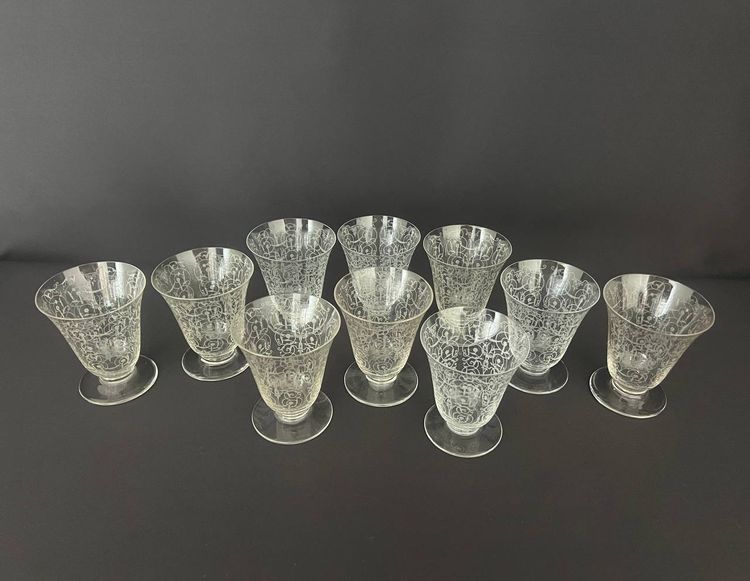 10 Baccarat Red Wine Glasses, Michelangelo "michel Ange" Model