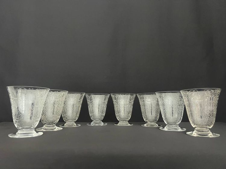 8 Baccarat Crystal Water Glasses, Michelangelo "michel Ange" Model