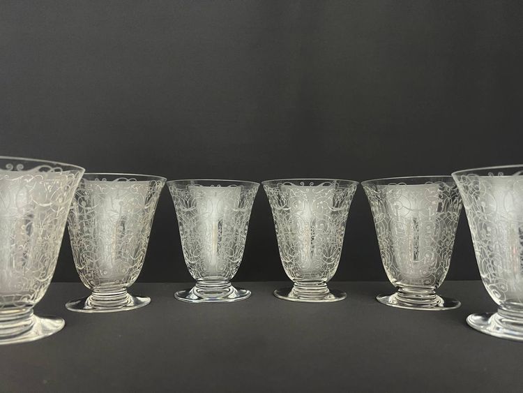 8 Baccarat Crystal Water Glasses, Michelangelo "michel Ange" Model