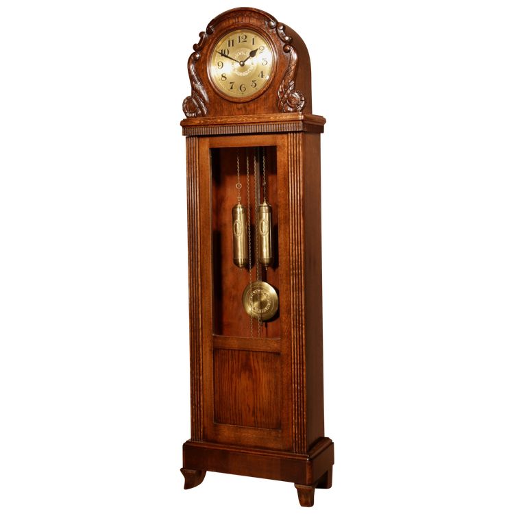  German Art Nouveau / Art Deco Black Forest oak long clock circa 1900-20.