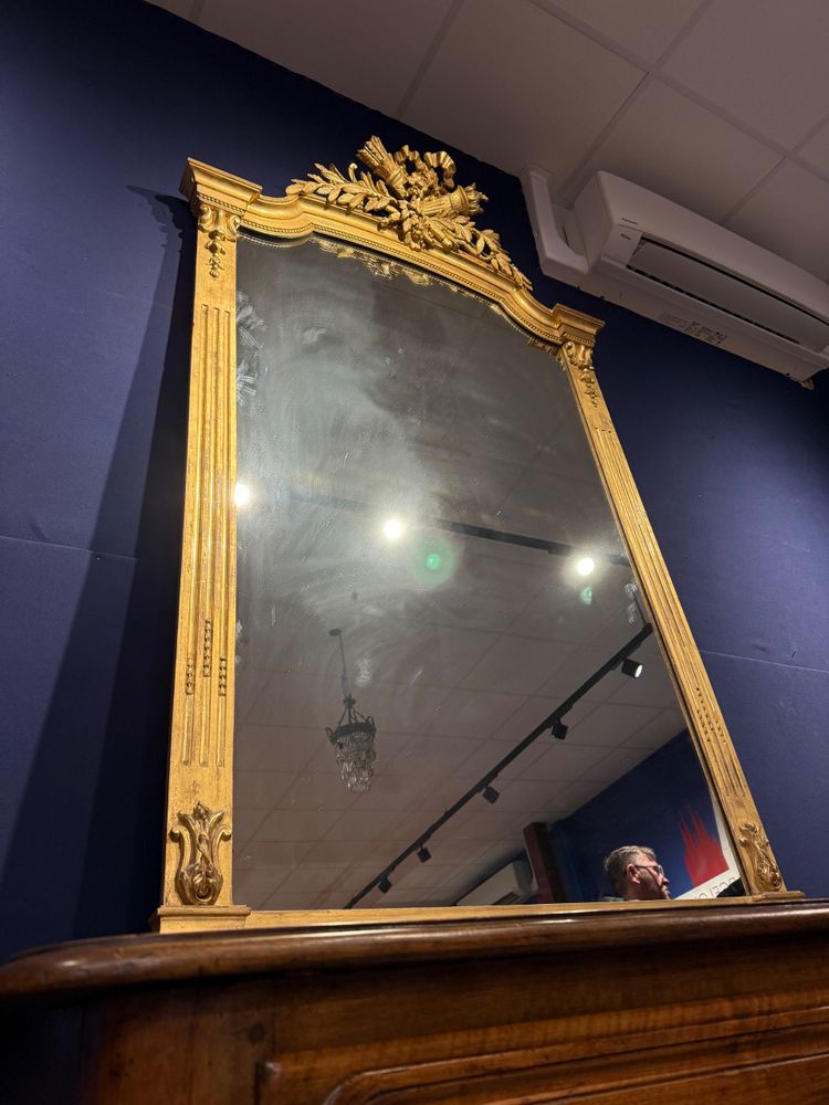 Large Louis XVI style gilded mirror, Napoleon III period