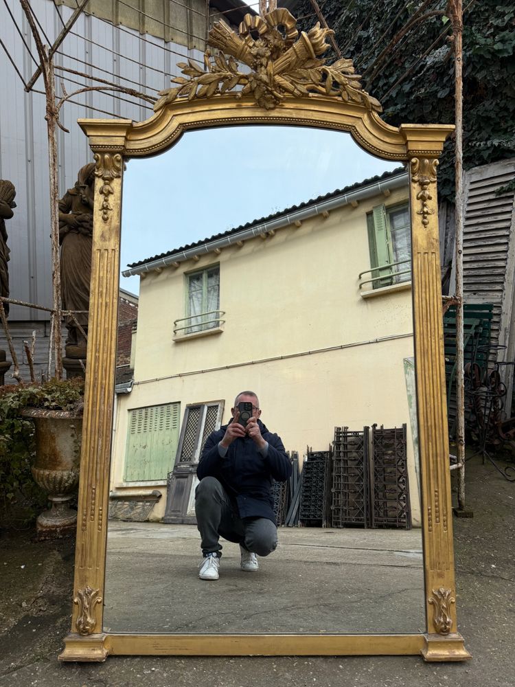 Large Louis XVI style gilded mirror, Napoleon III period