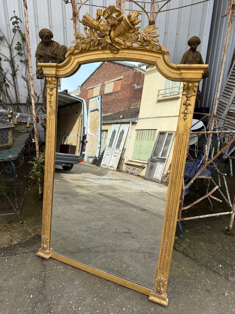 Large Louis XVI style gilded mirror, Napoleon III period