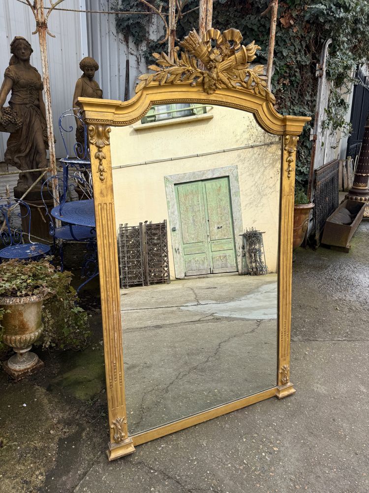 Large Louis XVI style gilded mirror, Napoleon III period