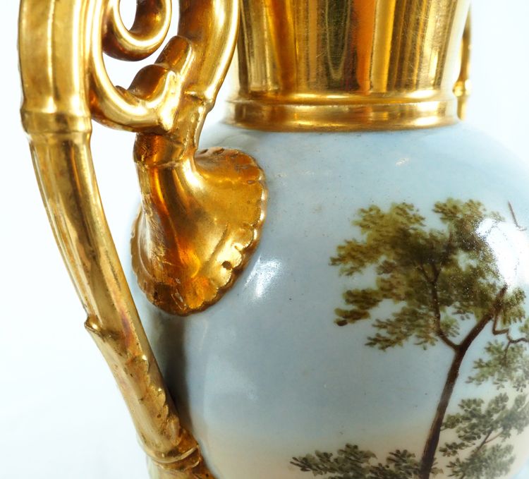 Empire vase with rotating landscape in Paris porcelain, early 19th century - 30cm