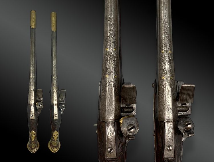 Pair of flintlock pistols for the oriental market 19th century European work