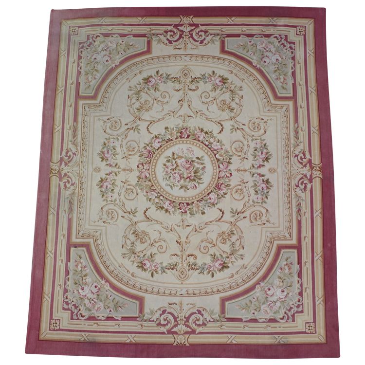 Large Louis XVI Napoleon III style Aubusson rug - 308cm x 239cm