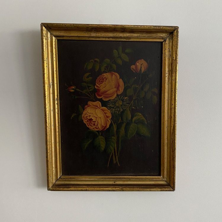 Pair of still lifes, oil on cardboard, late 19th century, bouquets of flowers