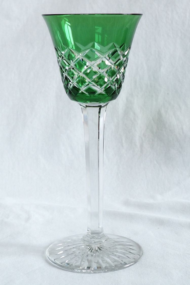 Service de 6 verres à vin du Rhin en cristal de Baccarat, modèle Burgos - 19,5cm