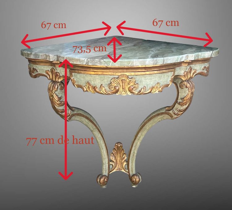 Jahrhundert im Stil von Louis XV, bemalt und vergoldet, mit Holzsockel