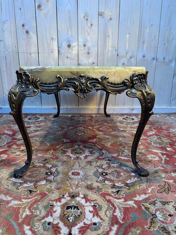 Louis XV Onyx und Bronze Couchtisch