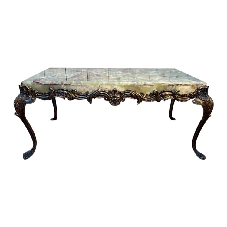 Louis XV Onyx und Bronze Couchtisch