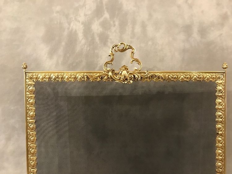 Brass and bronze fire screen from the 19th century