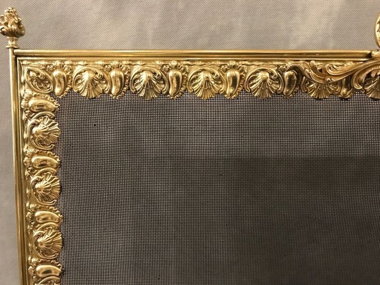 Brass and bronze fire screen from the 19th century