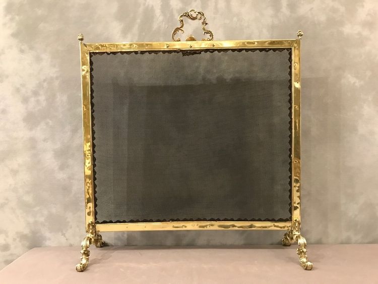 Brass and bronze fire screen from the 19th century