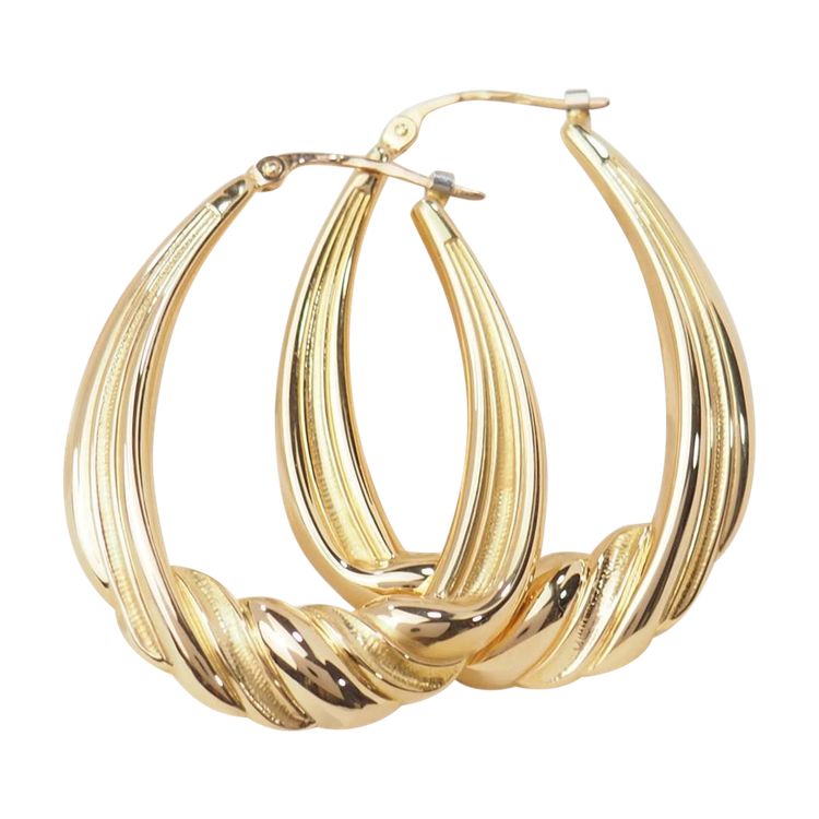 Twisted creole earrings in yellow gold