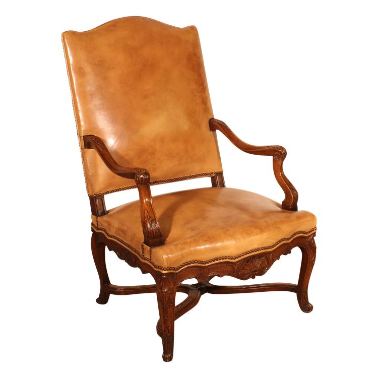 Fauteuil d'époque Régence En Noyer - 18° Siècle