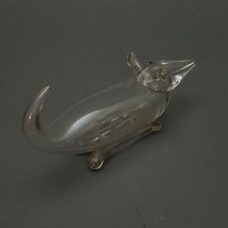 Souris en verre soufflé compte-gouttes XVIIIe