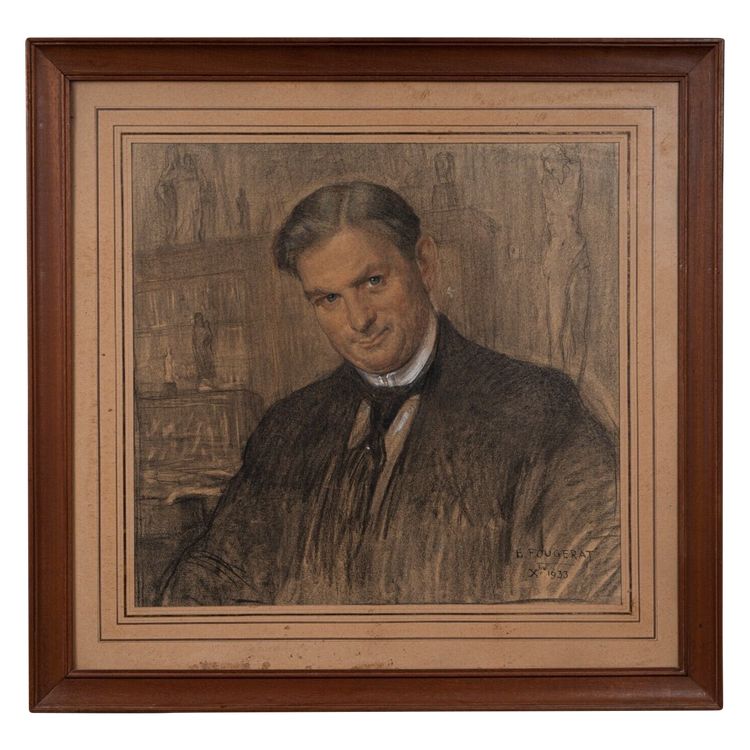 Aquarelle portrait de Paul Thoby chirurgien par E. Fougerat 1933