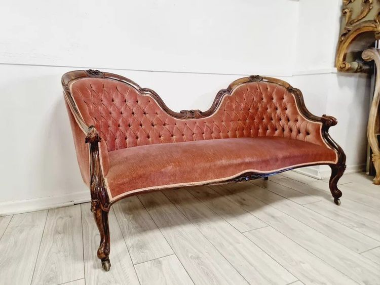 Antique French Double Spoon Sofa