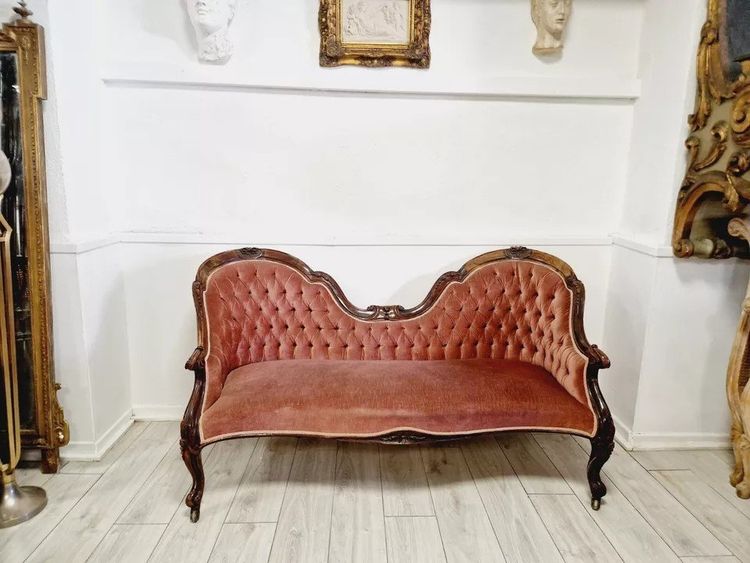 Antique French Double Spoon Sofa